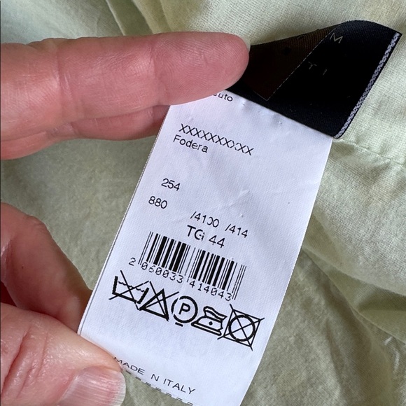 Visconf Italian leather moto jacket silk trim soft sage green EUC size M - Picture 9 of 16